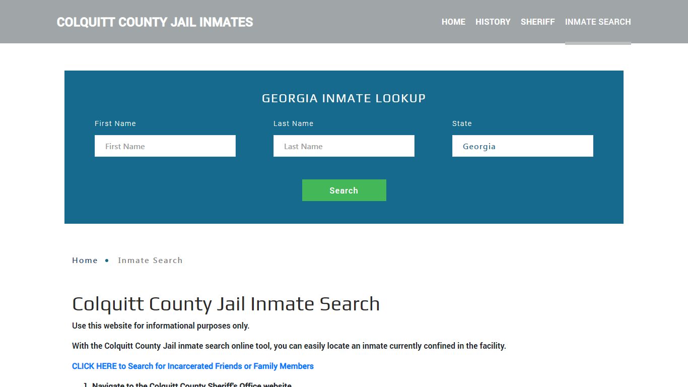 Colquitt County, GA Detainee Lookup