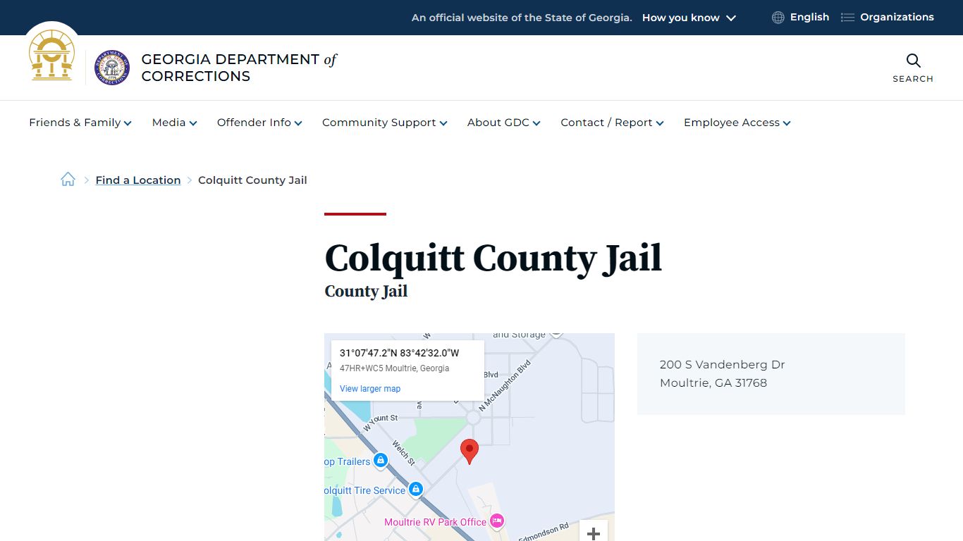 Colquitt County Jail - Georgia Department of Corrections