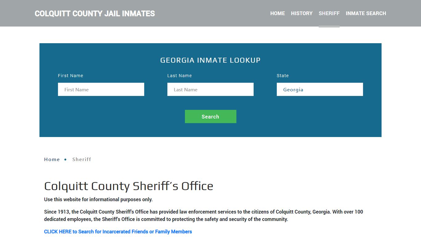 Colquitt County Sheriff, GA Arrest Warrant Lookup