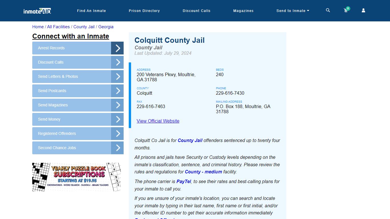 Colquitt County Jail - Inmate Locator